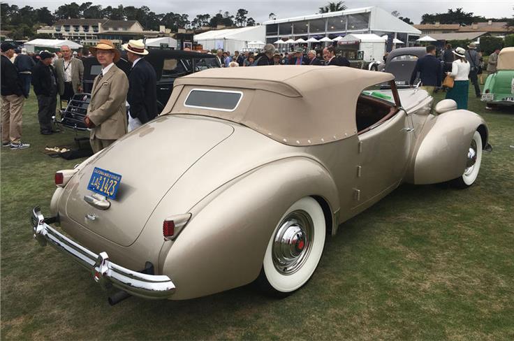 Part of the impressive Packard category, this stunning gold 1703 Super-8 was built for the cowboy actor Tom Mix in 1939.