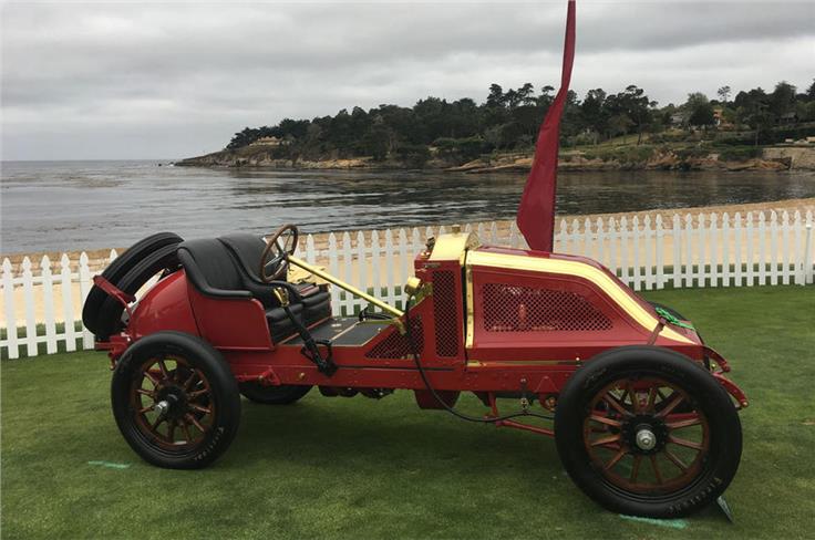The unsual sight of a Renault in the States. This 1907 racer was previously owned by the Vanderbilts.
