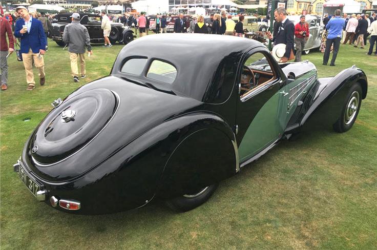 This 1937 Bugatti Type 57S was built in Molsheim, with the 'S" standing for suurbaisse, meaning lowered.