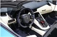 The Lamborghini Aventador S Roadster's cabin.