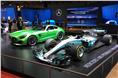 Mercedes-AMG GT R with the current F1 race car.