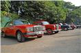 Pontons and W123s strike a pose after the rally.
