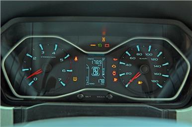 No changes made to the instrument cluster. The Scorpio features engine start-stop technology and cruise control both feature in new car.