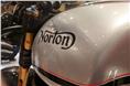 Norton logo closeup on the Norton Commando 961 Sport.