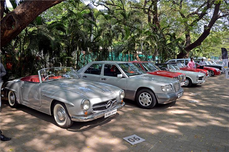 A car from every Mercedes-Benz platform from the 1950s to the 1990s was present at the event.