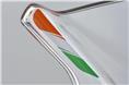 The Indian tricolour is subtly displayed on the windscreen. A great touch.
