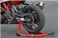 The Apache RR 310 gets Michelin Pilot Street tyres as standard. The rear wheel is wrapped in a 150 section tyre. Also, the rear disc is a 240mm unit. 