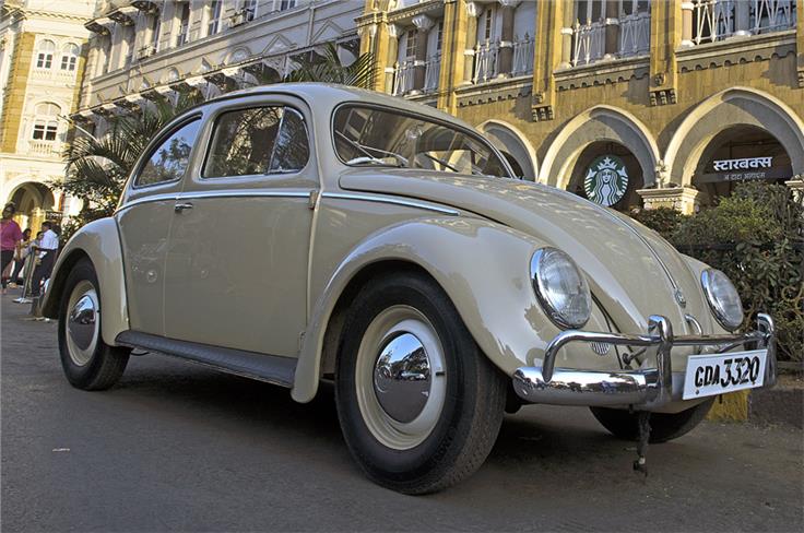 This beige 1954 Beetle, lent by Viveck Goenka, was our ride for the day.