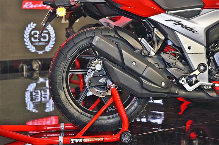 'Shotgun&#8217; exhaust design borrowed from the RTR 200 4V.