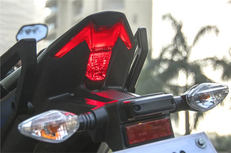 The LED tail-light on the X Blade is funky. 