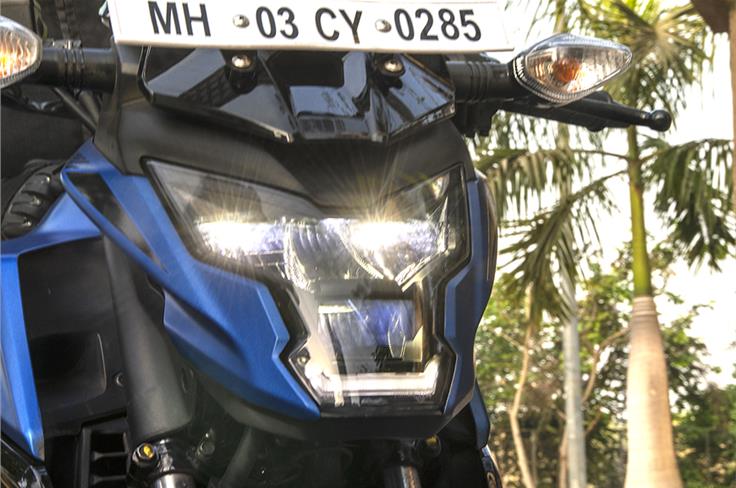'Robo face' LED headlight is the design highlight of the X Blade. 