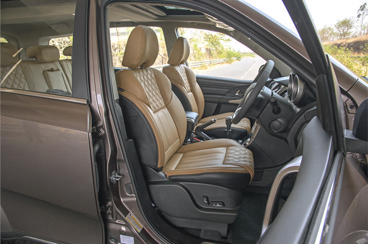 Seats are now draped in quilted tan leather upholstery which lifts the cabin's premium appeal.
