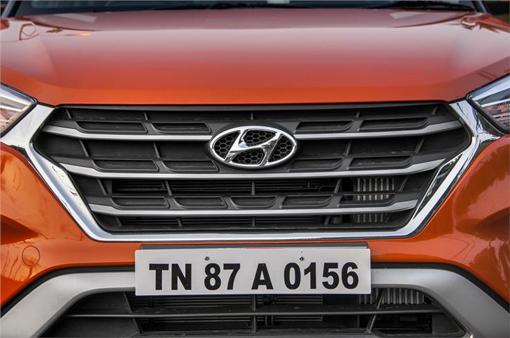 Larger and bolder grille is the talking point on the updated Creta. 