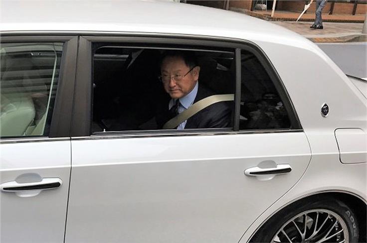 Toyota CEO Akio Toyoda in the Century GRMN.