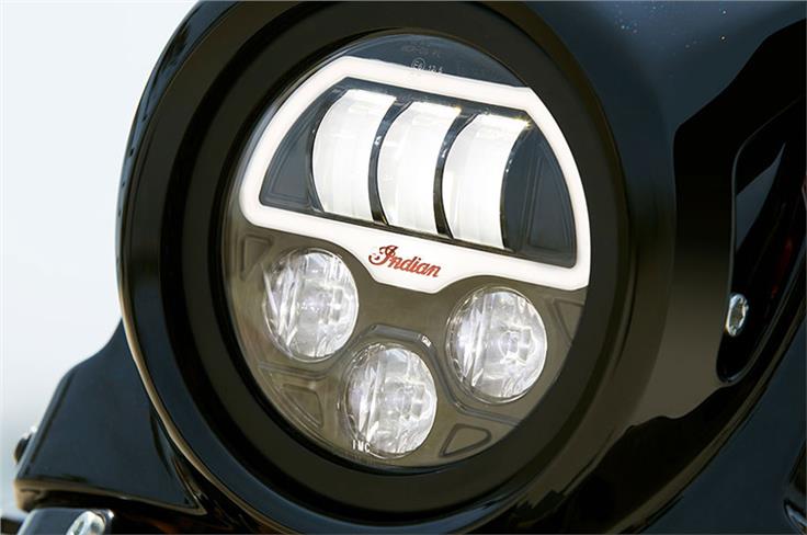 Indian FTR1200S headlight.