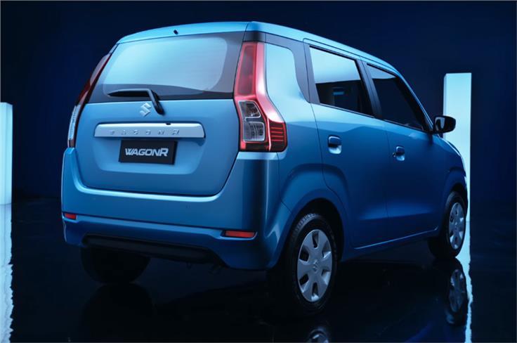The vertical tail-lamps are thicker than the previous model's, adding to the new Wagon R's wider stance.