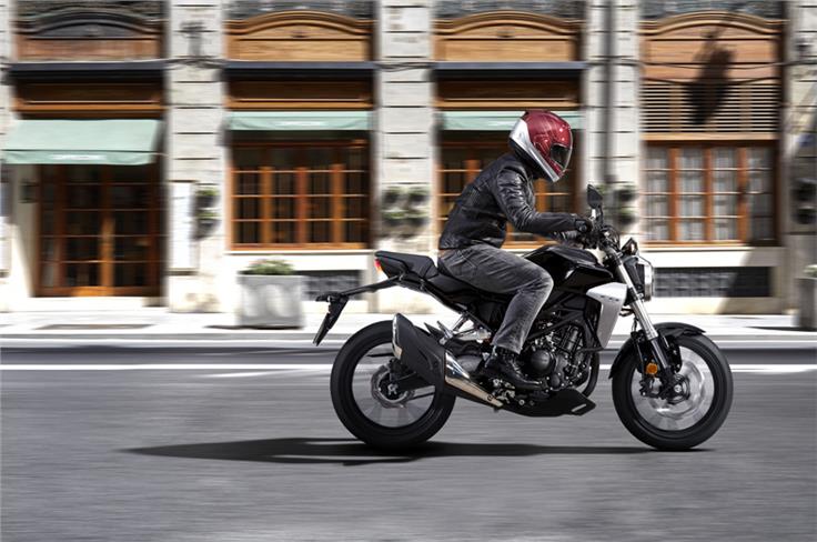 The CB300R uses Honda's neo-sports cafe styling.
