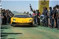 Gautam Singhania led the supercar parade in his Lamborghini Aventador SV.