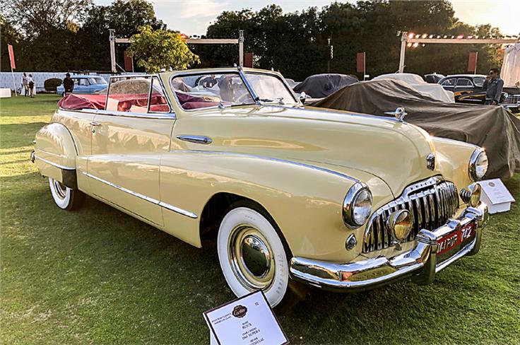 1947 Buick Super 8 Convertible owned by Dinesh Lal and once owned by Maharani Gayatri Devi of Jaipur.