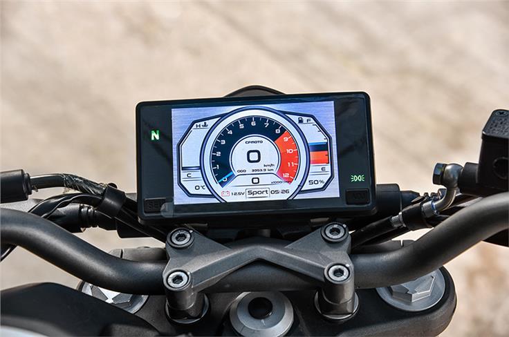 The bike gets a TFT display with Rain and Sport modes.