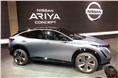 The Nissan Ariya concept previews an all-electric crossover-style vehicle. 
