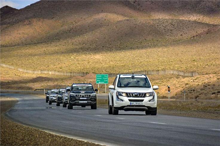 Locally registered XUV500 from Azim Khodro leads our convoy.