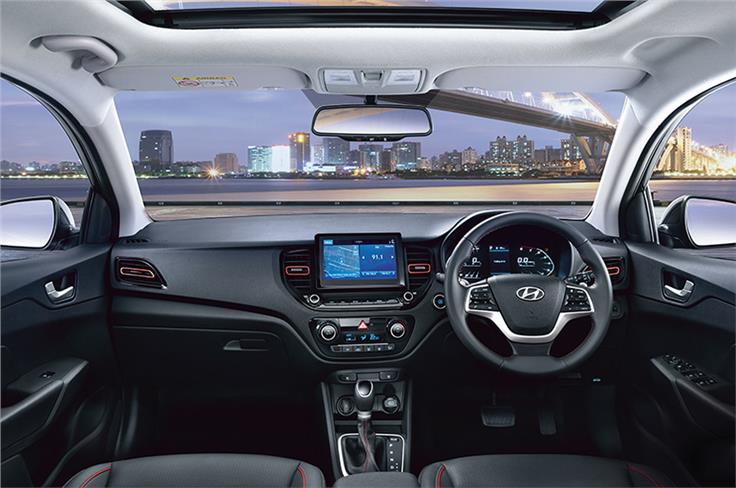 Hyundai Verna Turbo interiors.