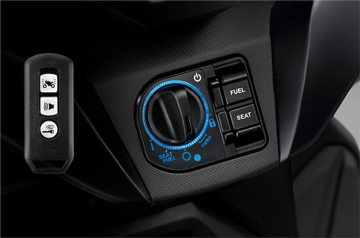 The Forza 350 features keyless ignition.
