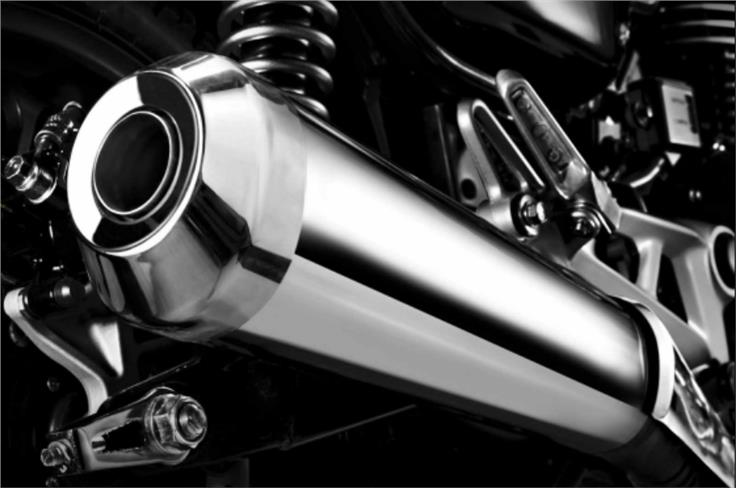 The exhaust note of the H'ness CB350 has a characteristic thump.