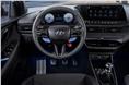 The i20 N gets new sports seats, and N branding for the steering wheel, gearknob and pedals.