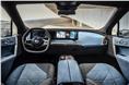 The cabin features the use of recycled plastics with the dashboard dominated by a curved display housing the instrumentation and infotainment functions