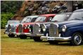 Pontons and Fintails: E-class predecessors at the Mercedes-Benz Classic Car Rally 2020.
