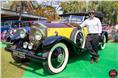 Mr. SHRIVARDHAN KANORIA , the EIMG PRESIDENT standing with his prized possession and the star attraction of the show, The 1925 ROLLS-ROYCE PHANTOM 1.