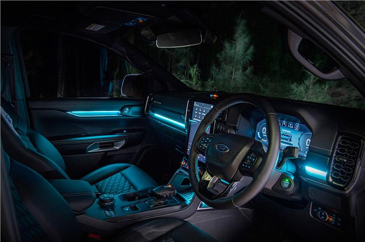 2022 Ford Everest cabin gets ambient lighting.