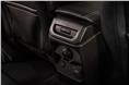 2022 Ford Everest rear USB ports and climate control buttons.
