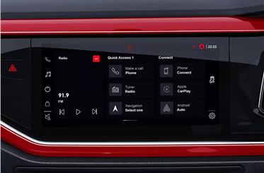 10-inch touchscreen display with Android Auto and wireless phone connect on the 2022 VW Virtus.