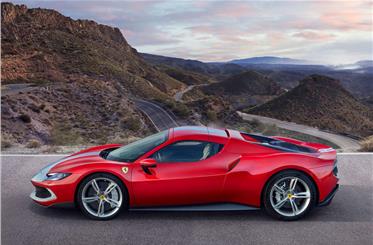 Ferrari 296 GTS side profile.