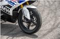 The biggest difference you'll feel while riding are the Michelin Pilot street tyres, which are not quite as capable as the Michelin Road 5s on the Apache.