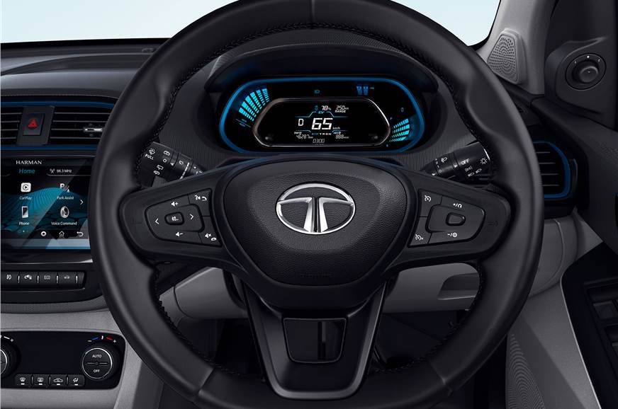Tata Tiago EV steering wheel 
