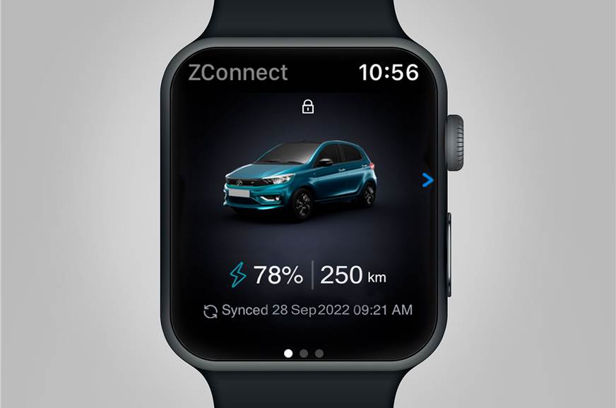 Tata Tiago EV smart watch connectivity  
