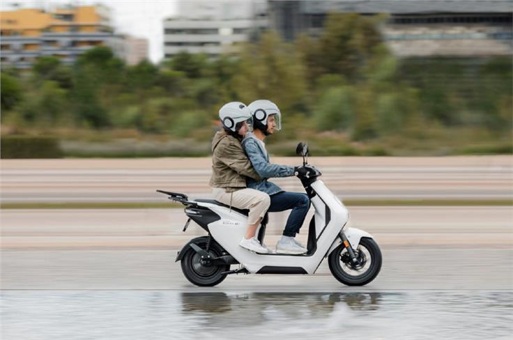 The scooter is targeted at a young demographic looking for easy, fun urban transport over short distances.