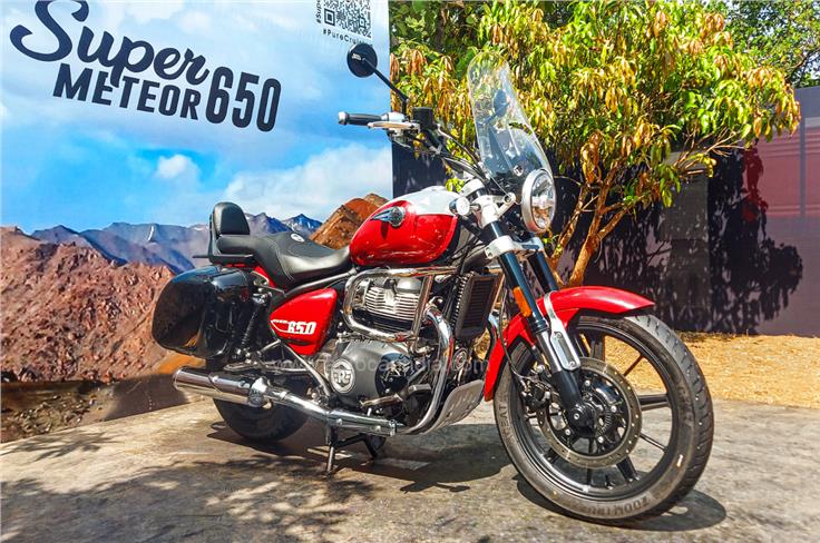Royal Enfield Super Meteor 650 with accessories
