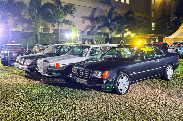 Seen here is a rare-for-India W124 Coupe. This was also the first night classic car show in India. 