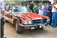 Kabir Bhogilal's 450 SL makes it show debut at the MBCCR. This is the R107 generation. 