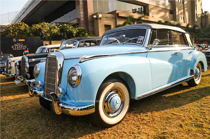 Gautam Singhania's Mercedes-Benz 300S cabriolet at MBCCR 2022. The car is restored to Concours standards. 