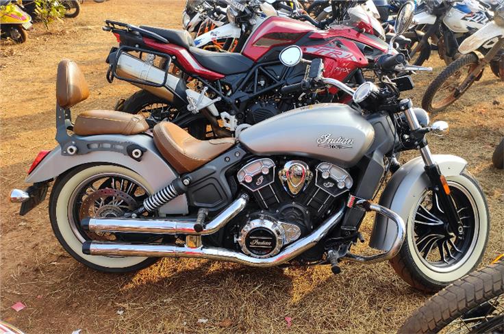 This rather tastefully specced Indian Scout grabbed our attention with its tan seats and white-wall tyres. Super cool!