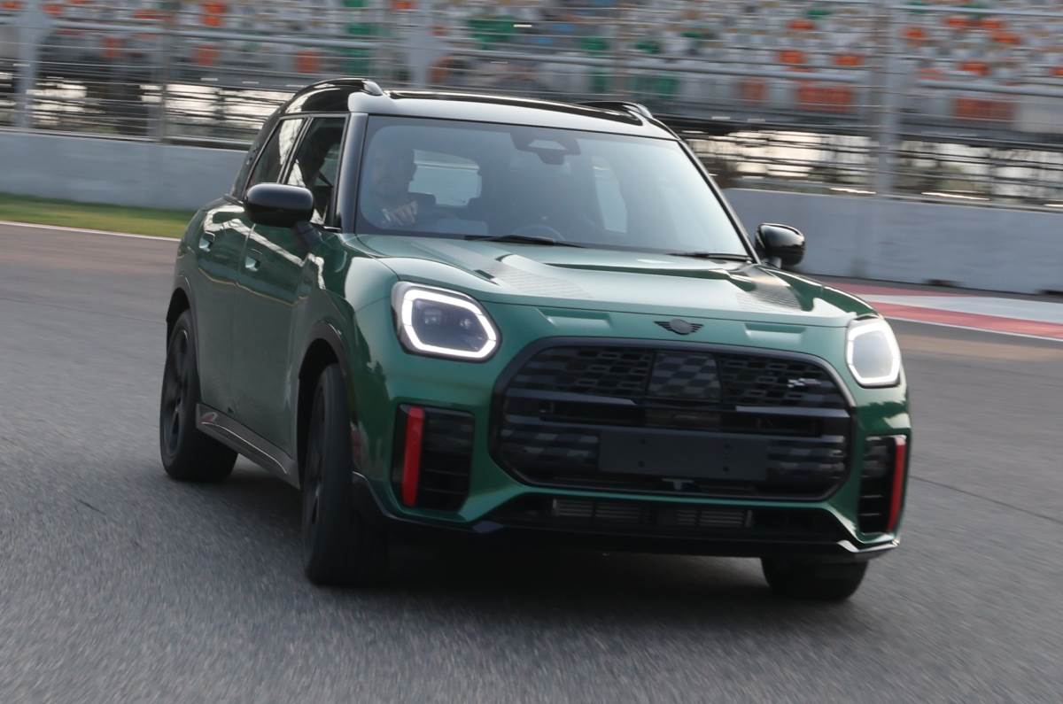 Mini Countryman JCW ALL4 front right side cornering at BIC Mini Countryman JCW ALL4 front right side cornering at BIC