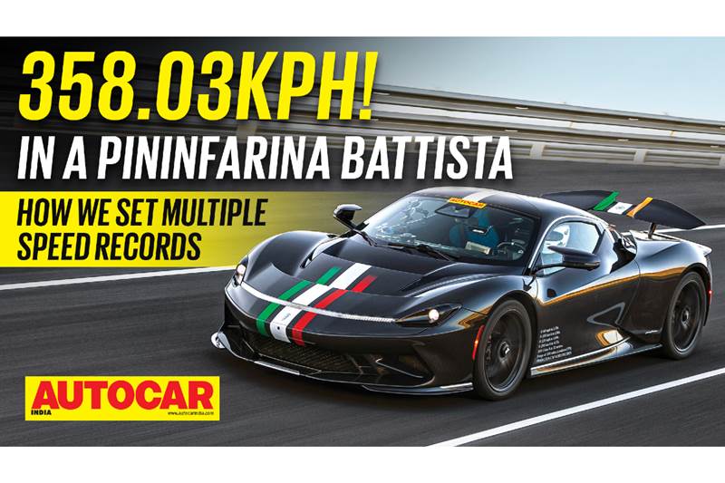 Pininfarina Battista Autocar India top speed record video