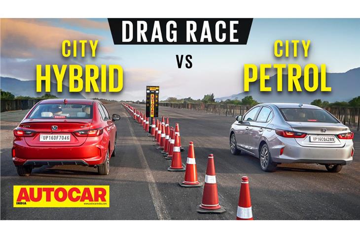 Honda City e-HEV vs City i-VTEC drag race 