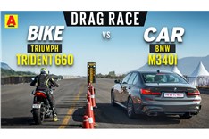 Triumph Trident 660 vs BMW M340i drag race video